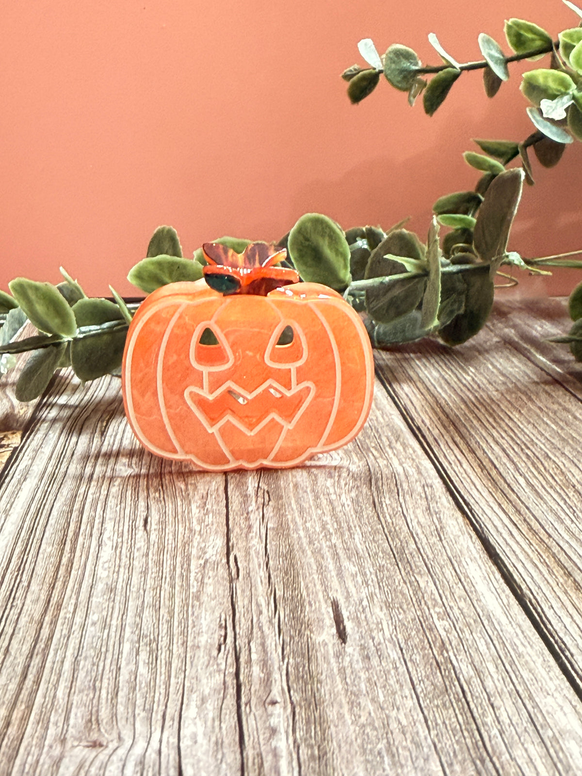 Glitter pumpkin hair clip