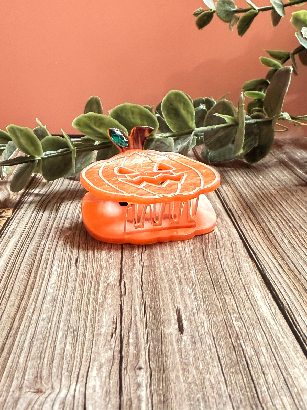 Glitter pumpkin hair clip